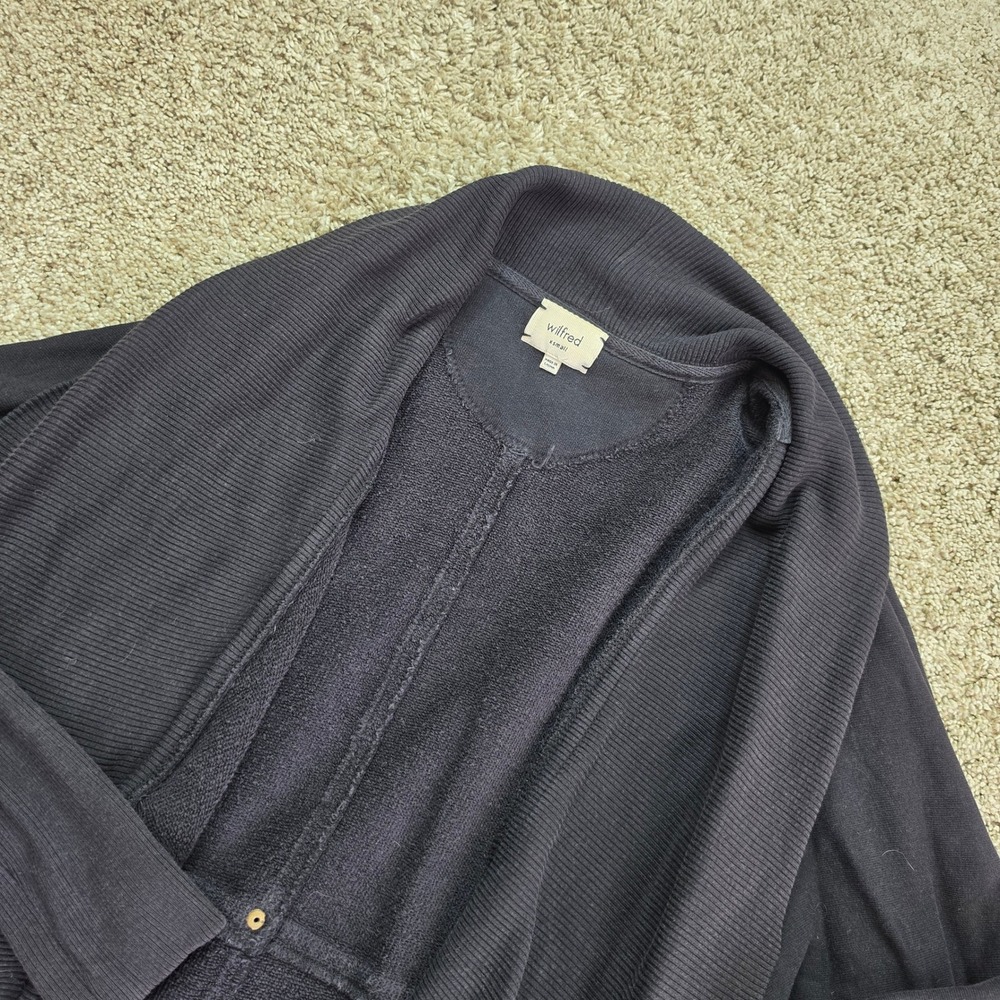 Wilfred‎ Aritzia Open Front Cocoon Cardigan Womens XS Black Studded Lightweight